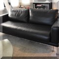 F04. Vibieffe Italy leather sofa. 29"h x 82"w x 38"d 